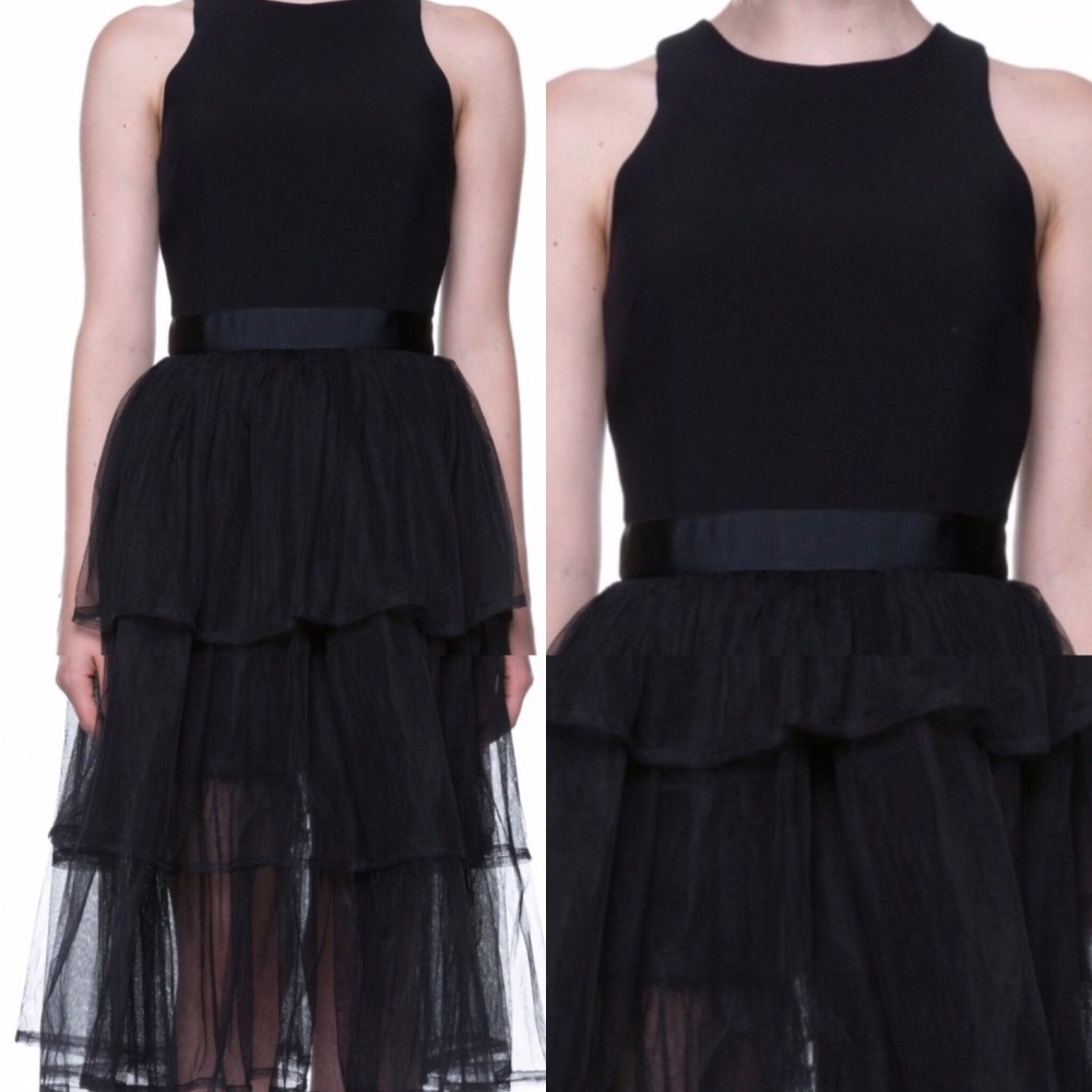 Black Layered Tulle Cocktail Dress - Picture 2 of 8